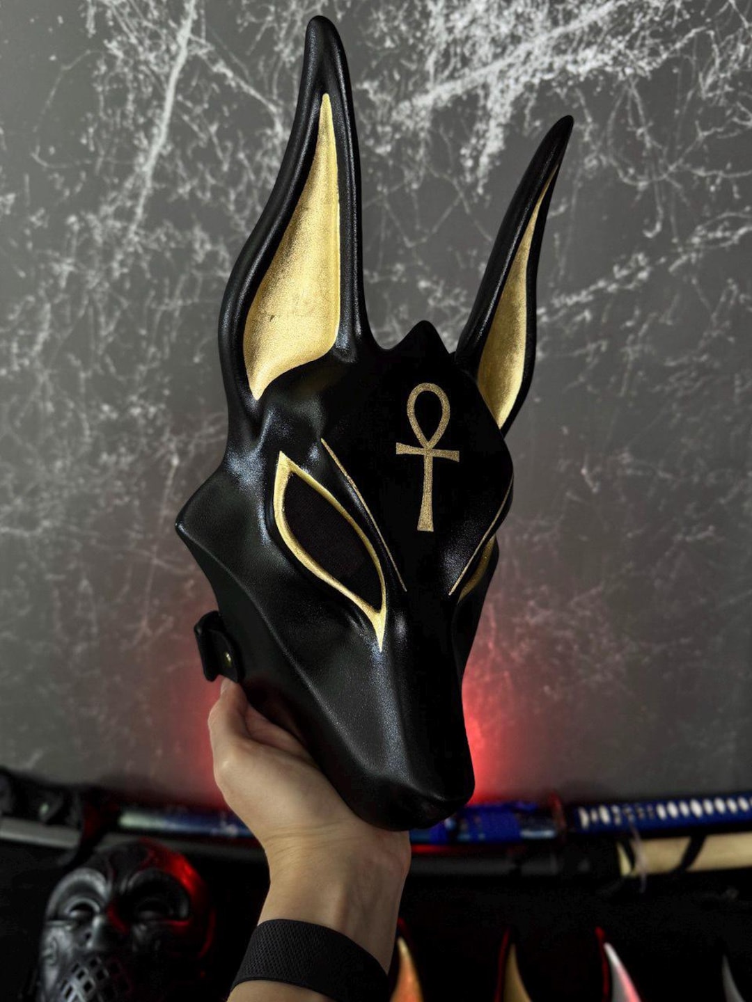 I am now offering the Art Deco Anubis mask that I designed for the Netflix  series “Lucifer” on my site as a custom order. As seen in episode 4 of  season 5 (, image size:1080x1440