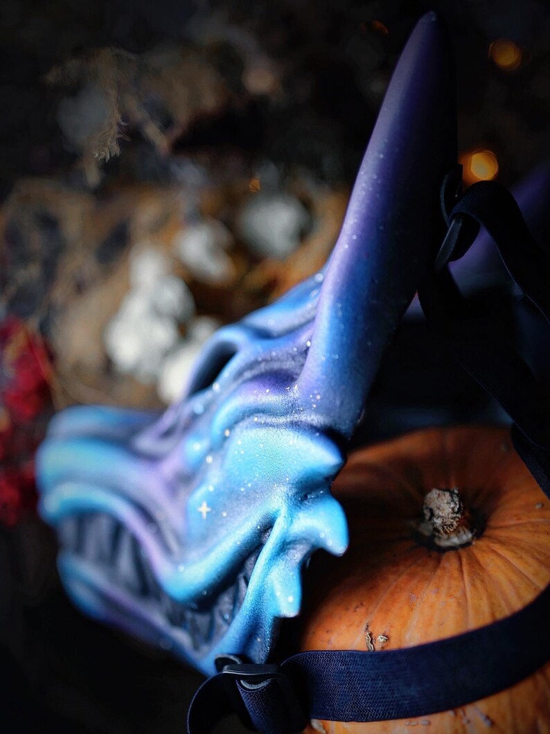 Kitsune Mask Star Wolf Purple Japanese Fox Mask Wearable Etsy