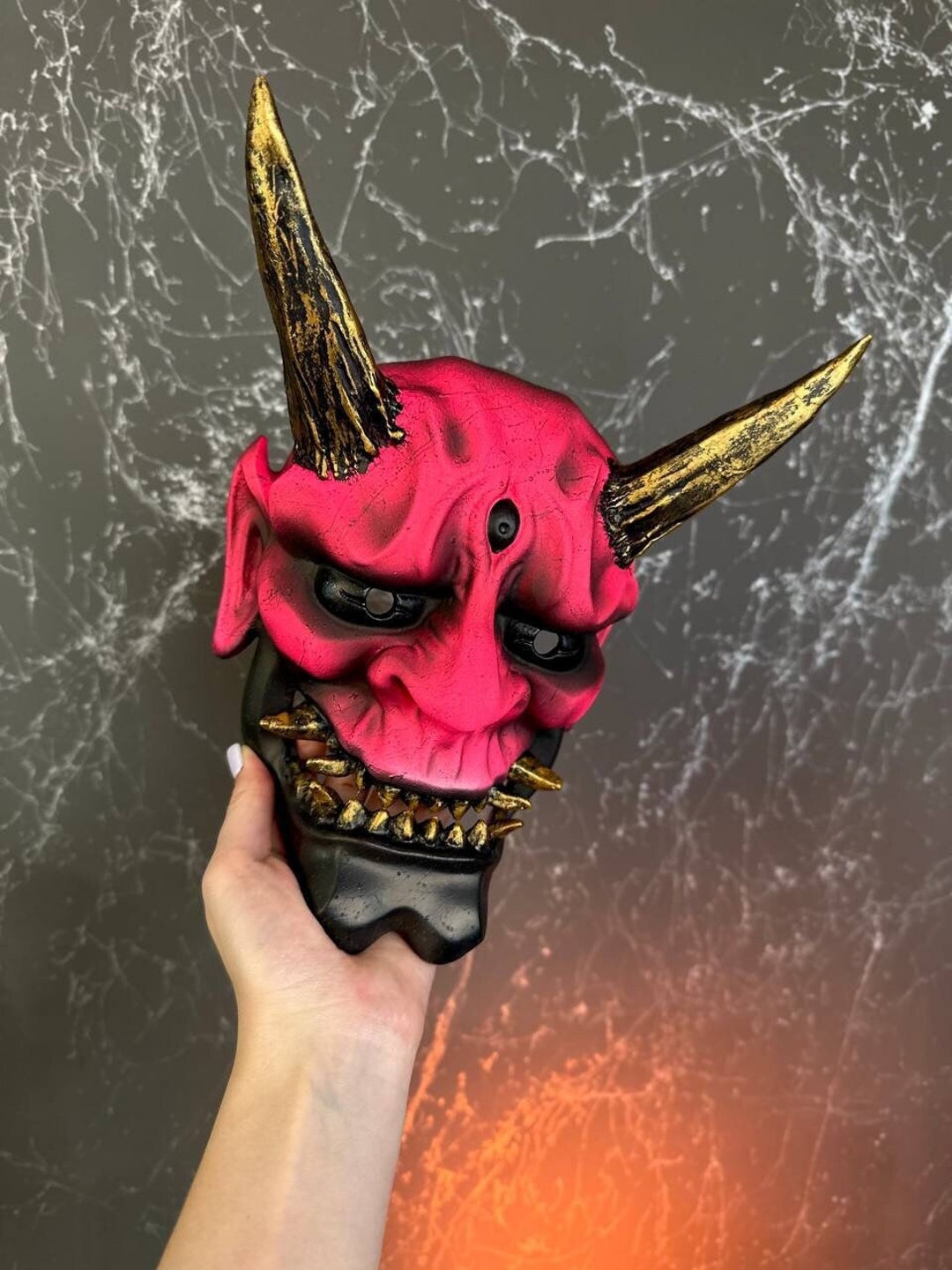 UV Glow Oni Mask Wearable, Wall Decor Horror Demon Mask, Kabuki Mask, Pink Oni Mask, Noh Mask, Japanese Mask, Yokai, Pink Hannya Mask Wear - Etsy UV Glow Oni Mask Wearable, Wall Decor Horror Demon Mask, Kabuki Mask, Pink Oni Mask, Noh Mask, Japanese Mask, Yokai, Pink Hannya Mask Wear - Etsy