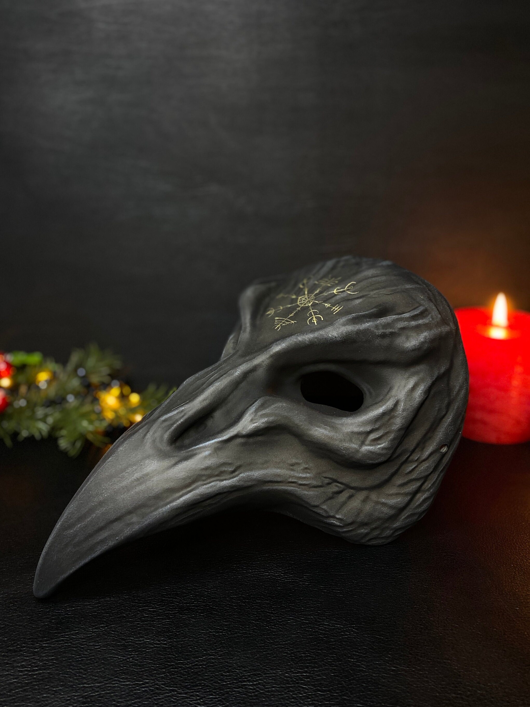 黒烏マスク、烏天狗マスク、日本の烏マスク、ベネチアン