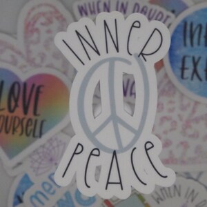 Adesivo de vinil à prova d'água Inner Peace para laptop, garrafa de água, caderno