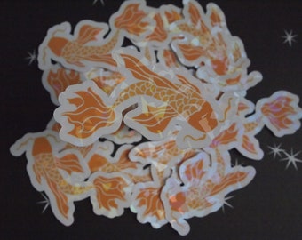 Holographic Koi Fish Sticker: Waterproof Vinyl Decal