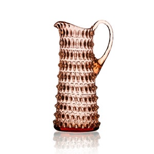 Marwin tower hobnail jug - high pineapple carafe - glass pitcher - water jug in color of crystal glass