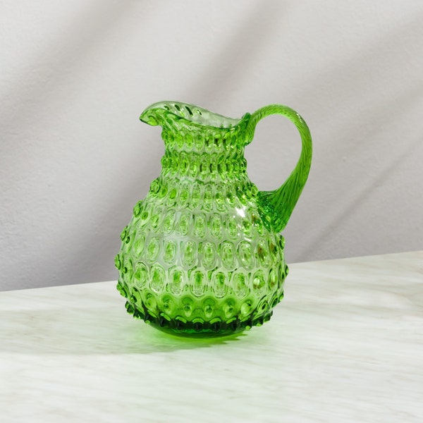 Luxury Marwin hobnail jug - pineapple crystal carafe - glass pitcher - colored glass water jug