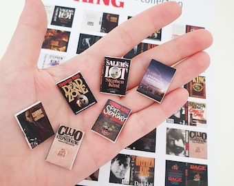 Printable 28 Miniature Book Cover Stephen King's Books Collection Set Scale: 1/12