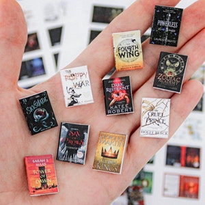 Printable 56 Miniature Book Cover Fantasy Series Collection Set Scale: 1/12 for TBR Jar