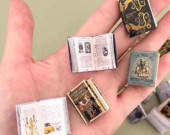 Miniature Magic Study Diorama 1:12 Scale Wizard Library Scene textbooks