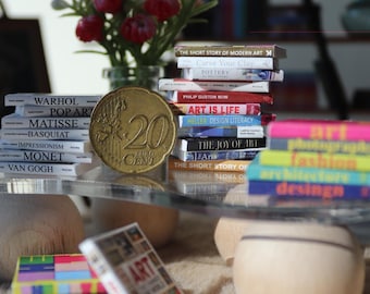 Printable Art & Design Books Collection 28 Miniature Book Covers for Dollhouses Scale: 1/12