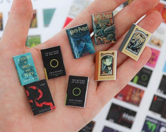 Printable 55 Miniature Book Cover Bestseller Series Collection Set Scale: 1/12 for TBR Jar