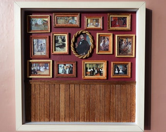 Miniatur Degas Art Gallery Wand Diorama in Frame Box 3D Wandkunst für Geburtstag, Einweihungsparty Geschenk