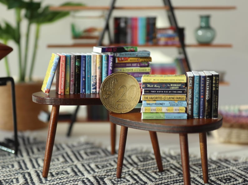 Printable Bestseller Books Collection 32 Miniature Book Covers Set for Dollhouses Scale: 1/12 image 1