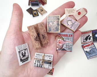 Diorama miniature d'étude de magie à l'échelle 1:12, scène de bibliothèque de sorcier