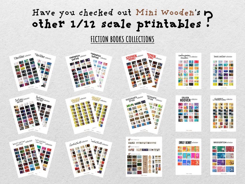 Printable Classic Books Collection 32 Miniature Book Covers Set for Dollhouses Scale: 1/12 image 9
