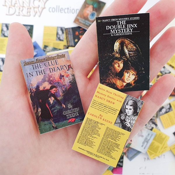 Couverture de livre miniature imprimable 56 Nancy Drew Mystery Stories Books Collection Set Échelle : 1/6