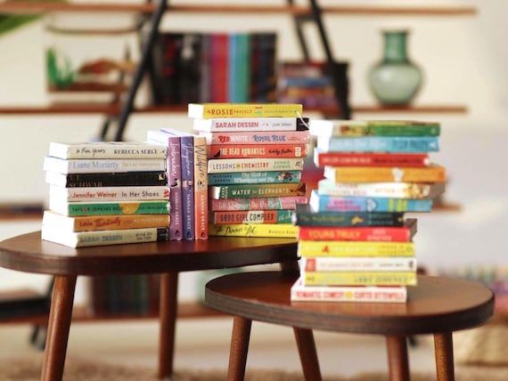 Printable Contemporary Romance Books Collection 32 Miniature Book Covers Set for Dollhouses Scale: 1/12