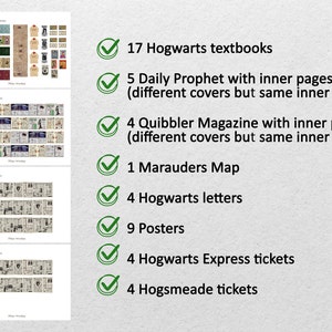 Printable HP Wizard School bundle 1/12 scale textbooks and extras digital download image 7
