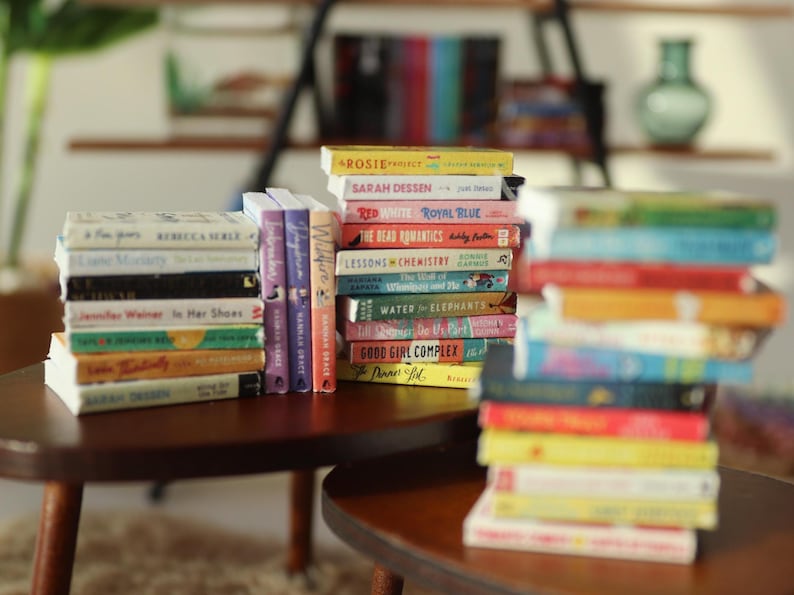 Printable Bestseller Books Collection 32 Miniature Book Covers Set for Dollhouses Scale: 1/12 image 4