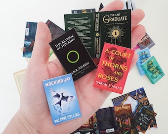 Printable Bestseller Series Books Collection 55 Miniature Book Covers Set for Dollhouses Scale: 1/6