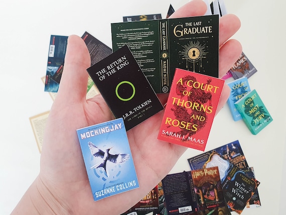 Printable Bestseller Series Books Collection 55 Miniature Book Covers Set for Dollhouses Scale: 1/6