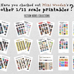 Colección de libros de romance contemporáneo imprimibles. Juego de 32 portadas en miniatura para casas de muñecas. Escala: 1/12. imagen 9