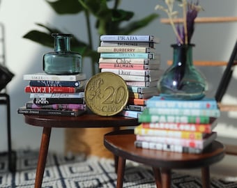 Printable Fashion Books Collection 28 Miniature Book Covers Set for Dollhouses Scale: 1/12