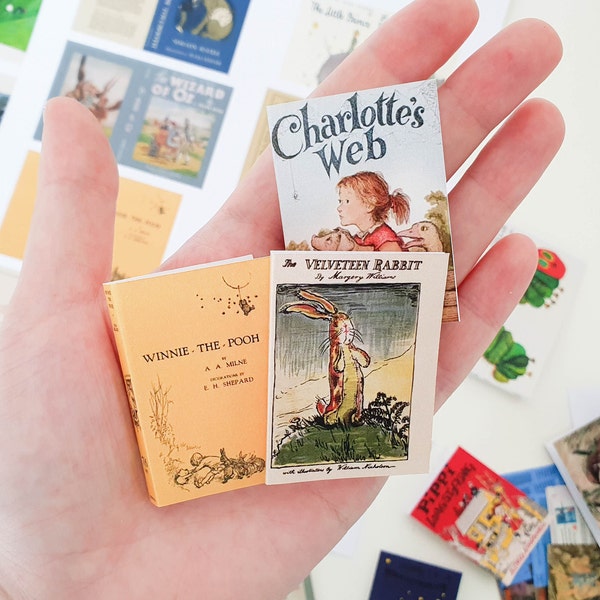 Imprimable 27 Couverture de livre miniature Ensemble de collection de livres classiques pour enfants Échelle : 1/6