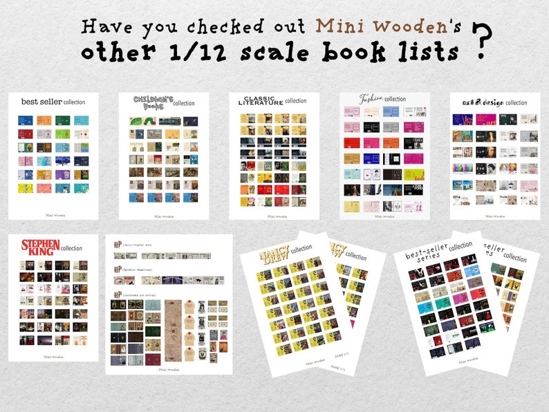 Imprimable 27 Couverture de livre miniature Ensemble de collection de livres classiques pour enfants Échelle : 1/12 image 9