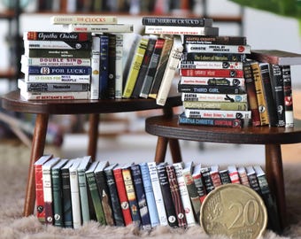 Printable Agatha Christie Books Collection 64 Miniature Book Covers Set for Dollhouses Scale: 1/12