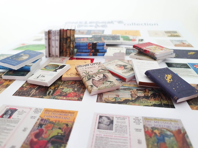Imprimable 27 Couverture de livre miniature Ensemble de collection de livres classiques pour enfants Échelle : 1/12 image 2
