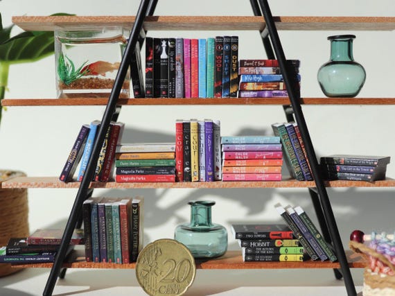 Printable Bestseller Series Books Collection 63 Miniature Book Covers Set for Dollhouses Scale: 1/12
