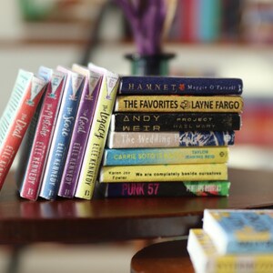 Printable Bestseller Books Collection 32 Miniature Book Covers Set for Dollhouses Scale: 1/12 image 2