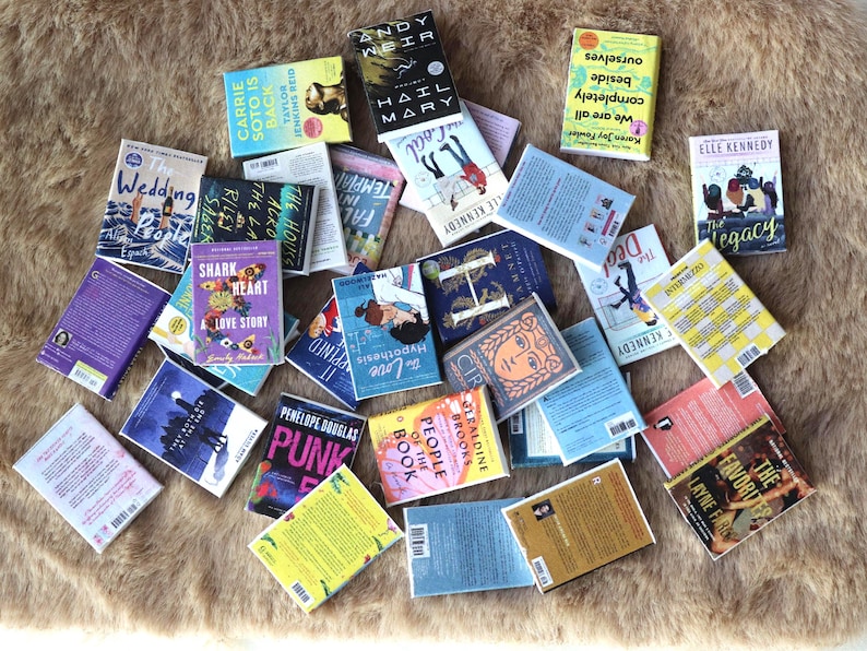 Printable Bestseller Books Collection 32 Miniature Book Covers Set for Dollhouses Scale: 1/12 image 5