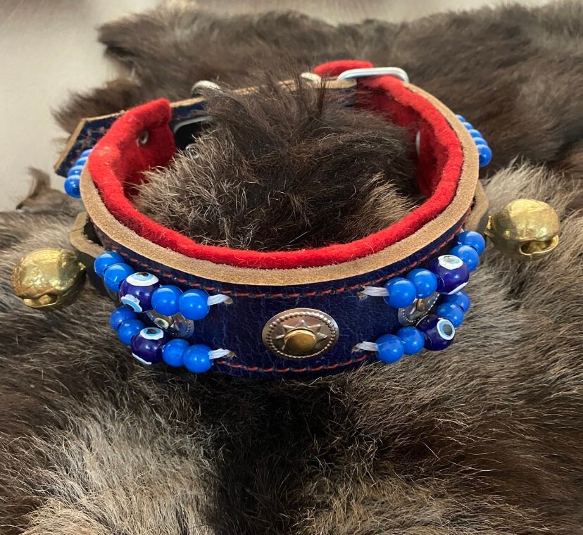 2-bells-kangal-dog-collar-genuine-leather-black-etsy