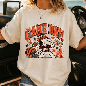 Cincinnati Beagle Football-Shirt, Vintage-Spieltags-Cartoon-T-Shirt, Retro-Football-Fan-Geschenk, Comfort Colors Shirt