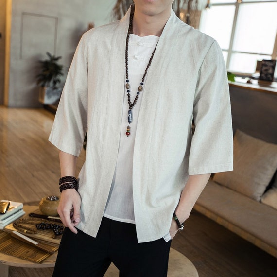 Cotton Linen Kimono Cardigan Japanese Minimalistic Haori - Etsy