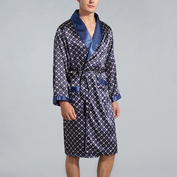 Men Satin Nightgown Etsy