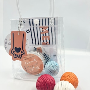 Set regalo per gli amanti dei gatti, regalo per la mamma dei gatti, per i proprietari di gatti, candela profumata, adesivo giocattolo per gatti, cartolina, idea regalo per gli amanti dei gatti