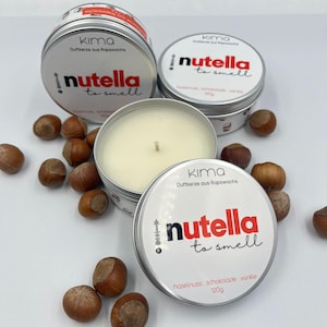 Herbst Kerze Nutella Liebhaber Duftkerze Haselnusscreme Duftkerze im Blechdose aus Rapswachs Spotify-Code mit Soundtrack Geschenkidee