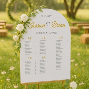 Minimalist Take a Seat White Seating Chart Wedding, Wedding Table Seating Chart, Table Seating Sign, Numbers Seating Chart