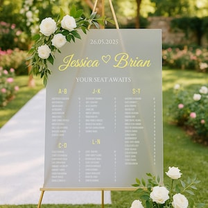 Frosted Acrylic Wedding Seating Chart, Wedding Seating Sign, Acrylic Wedding Sign, Custom Table Seating Chart, Wedding Decor, Seating Plan