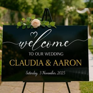Black 3D Acrylic Wedding Welcome Sign, Wedding Signage, Acrylic Wedding Sign, Welcome Sign, Modern Wedding Decor, Engagement Sign