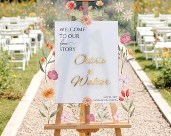 Wedding Signage, Acrylic Welcome Sign, Bridal Shower Decor,