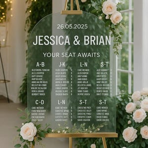 Acrylic Wedding Seating Chart, Find Your Seat Sign, Acrylic Wedding Sign, Modern Reception Signage, Frosted Acrylic Sign