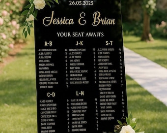 Acrylic Seating Chart Sign, Wedding Table Plan