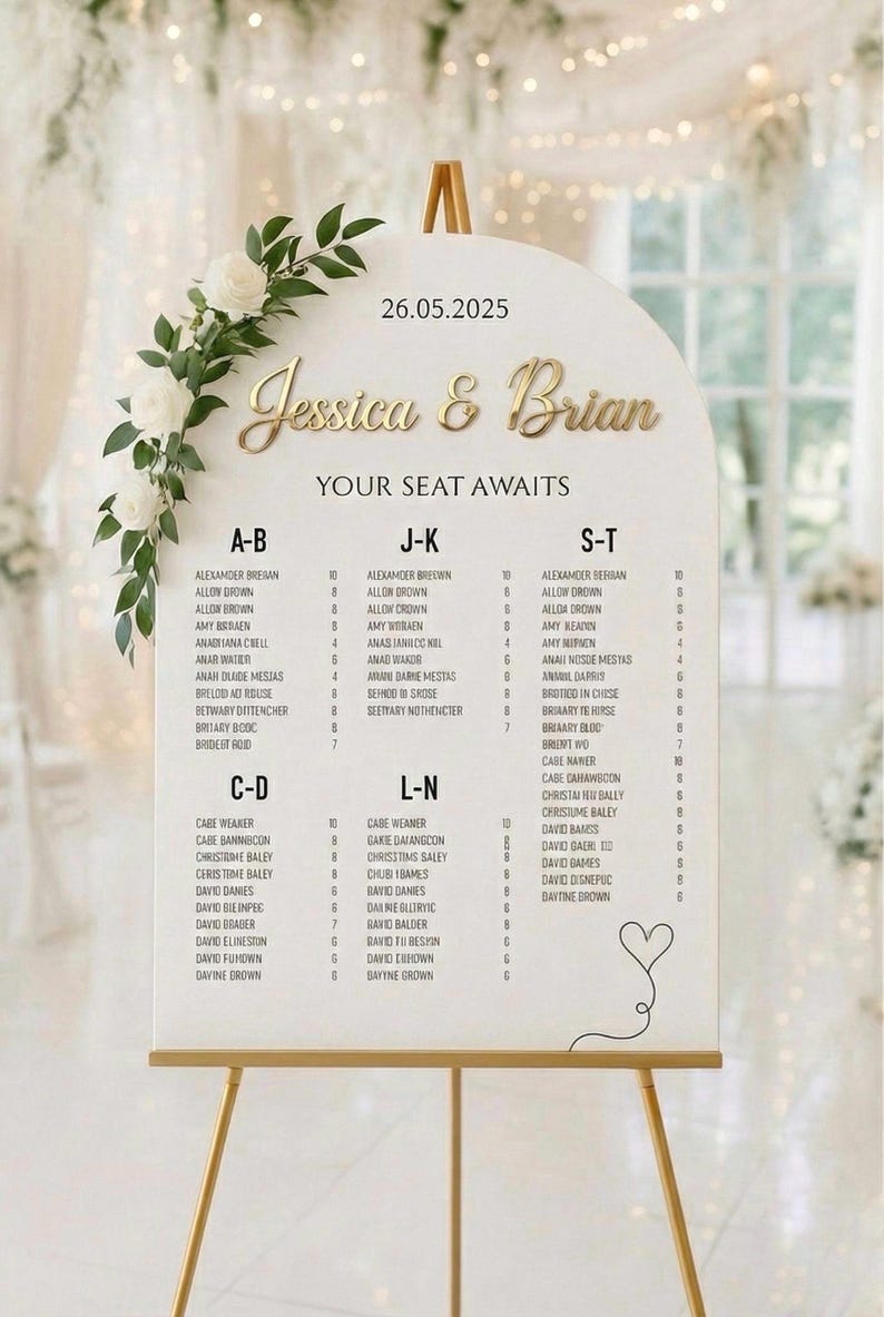 Wedding Seating Chart Sign, Find Your Seat, Table Plan, Reception Decor ...