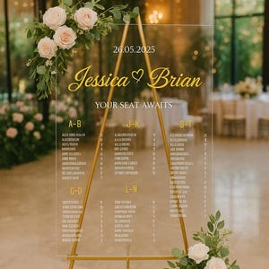 Modern Wedding Seating Chart, Alphabetical Seating Plan, Table Seating Chart Sign, Wedding Decor, Find Your Seat