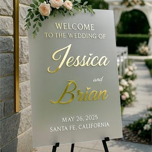 Luxury Acrylic Wedding Welcome Sign with 3D Mirror Names, Wedding Reception Signage, Personalised Wedding Welcome Sign