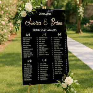 Custom Acrylic Wedding Seating Chart, Find Your Seat Sign, Modern Wedding Decor, Wedding Guests Plan, Wedding Sign, Table Seating Chart