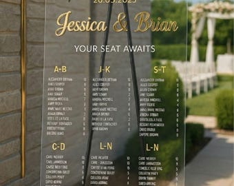Seating Chart, Wedding Signage, Reception Decor, Table Plan Sign