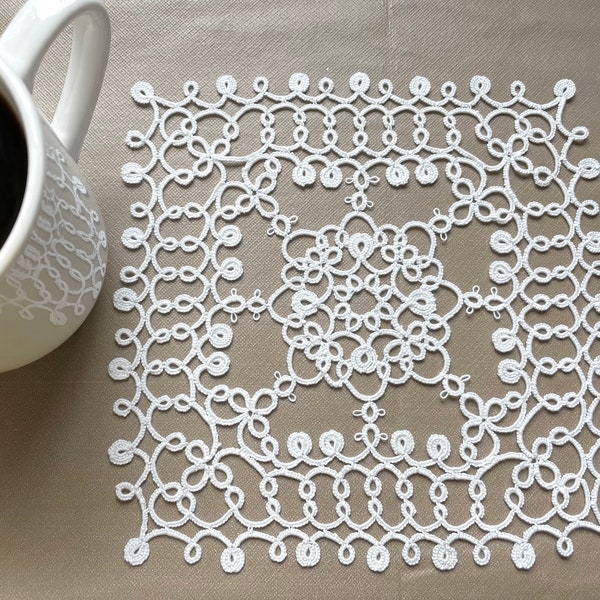 Tatting Pattern PDF Download for Square Shuttle Tatted Doily